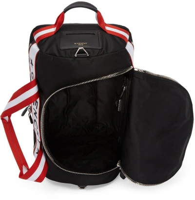 Shop Givenchy Black & Red Logo Webbing Backpack