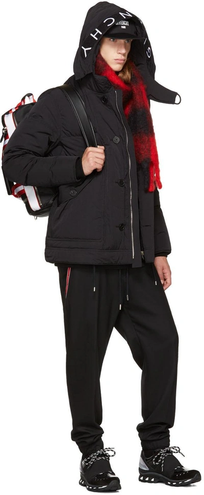 Shop Givenchy Black & Red Logo Webbing Backpack