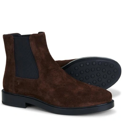 Shop Tod's Ankle Boot In Suede In Brown