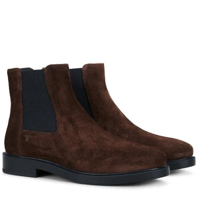 Shop Tod's Ankle Boot In Suede In Brown