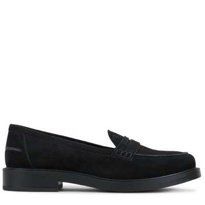 Shop Tod's Loafers In Suede In Black