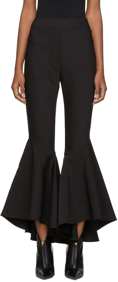 Shop Ellery Black Sinuous Crop Flare Trousers