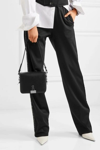 Shop Off-white Textured-leather Shoulder Bag