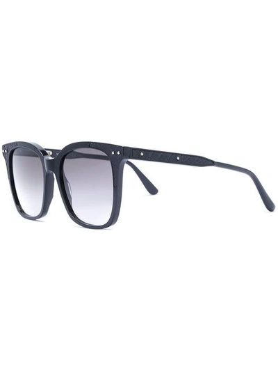 Shop Bottega Veneta Oversized Quilted Detail Sunglasses In 001