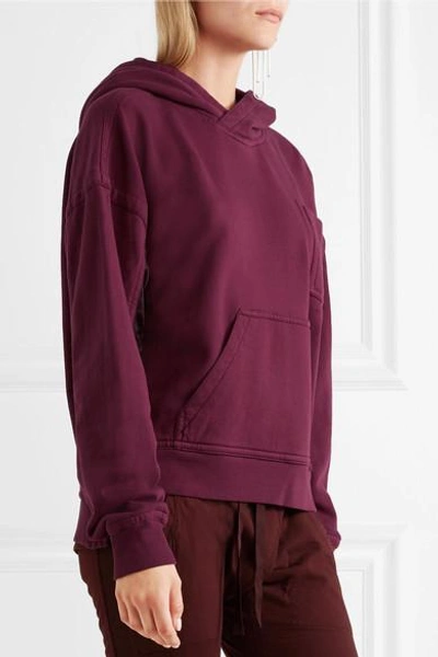 Shop Haider Ackermann Satin-paneled Cotton-jersey Hooded Sweatshirt