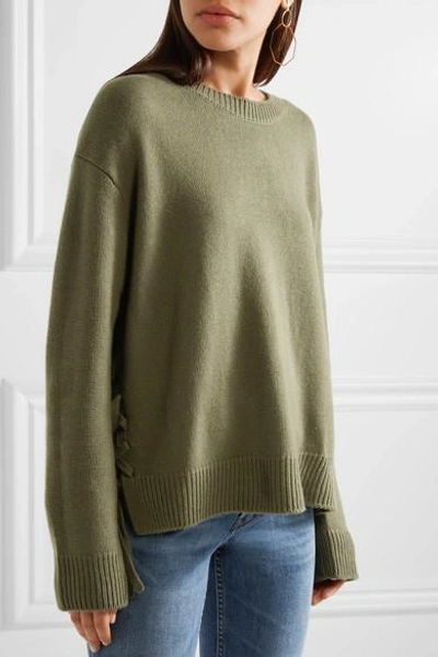 Shop Vince Lace-up Cashmere Sweater