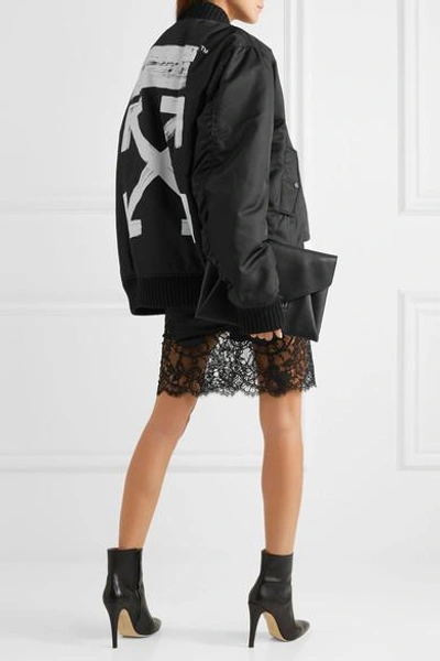 Shop Off-white Oversized Printed Shell Bomber Jacket