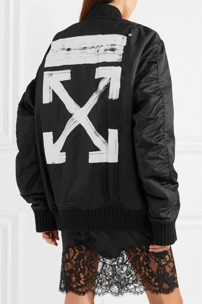 Shop Off-white Oversized Printed Shell Bomber Jacket