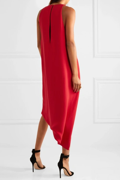 Shop Iro Hamlin Asymmetric Crepe Dress In Red