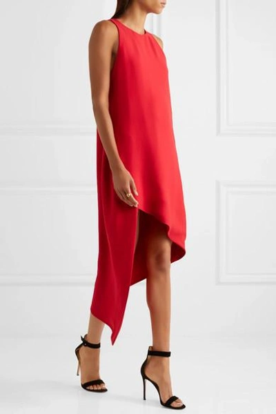 Shop Iro Hamlin Asymmetric Crepe Dress In Red