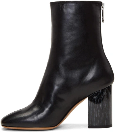 Shop Maison Margiela Black Asymmetric Heel Boots