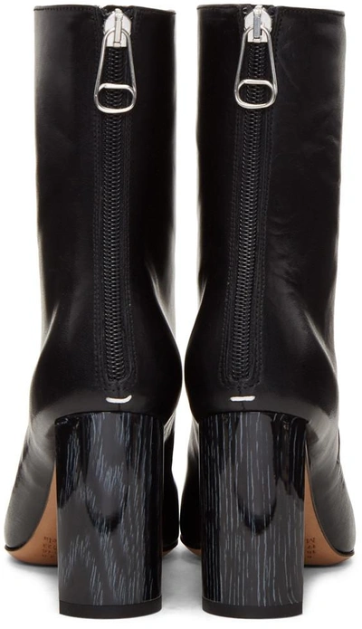 Shop Maison Margiela Black Asymmetric Heel Boots