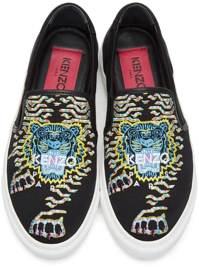 Shop Kenzo Black Limited Edition Geo Tiger K-skate Slip-on Sneakers