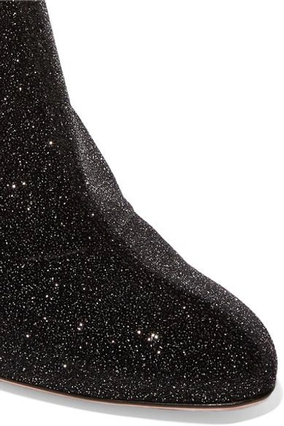 Shop Oscar Tiye Giorgia Glittered Velvet Sock Boots