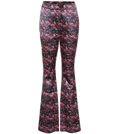 Shop Huishan Zhang Ivy Silk Satin Trousers In Multicoloured