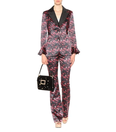 Shop Huishan Zhang Ivy Silk Satin Trousers In Multicoloured