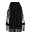 SIMONE ROCHA Feather-trimmed mesh skirt