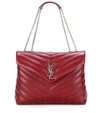 Saint Laurent Medium Loulou Calfskin Leather Shoulder Bag - Burgundy In Palissaedre