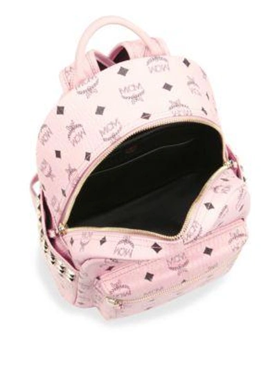 Shop Mcm Stark Small Studded Backpack In Soft Pink
