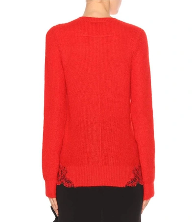 Shop Givenchy Mohair And Wool-blend Cardigan In Red