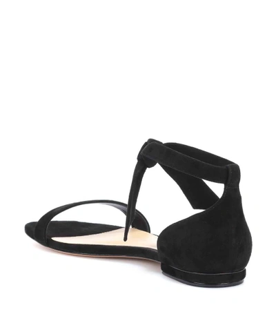 Shop Alexandre Birman Suede Sandals In Black