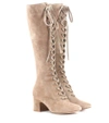GIANVITO ROSSI SUEDE LACE-UP BOOTS,P00266384