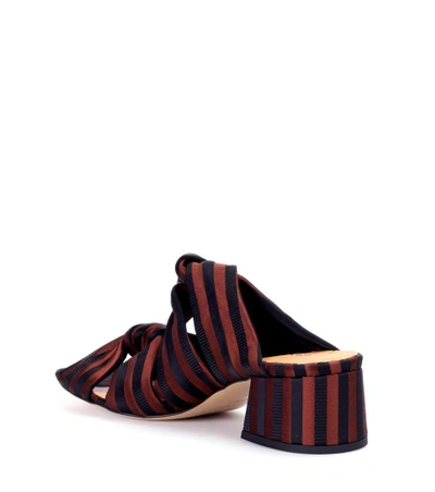 Shop Ganni Amelie Striped Sandals In Llack