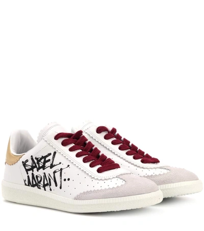 Shop Isabel Marant Bryce Leather And Suede Sneakers In White