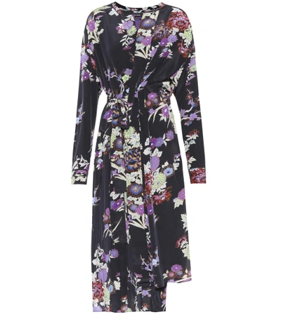 Isabel Marant Iam Bouquet-print Silk Dress, Black