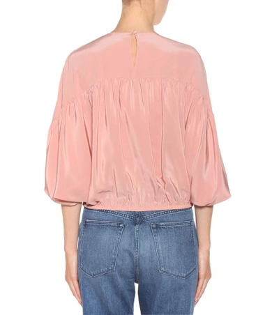 Shop Red Valentino Silk Batwing Top In Pink