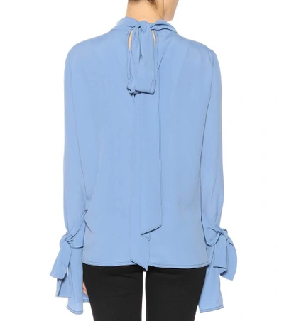 Shop Marni Silk-blend Top In Blue
