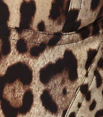 Shop Dolce & Gabbana Leopard-printed Silk Crop Top
