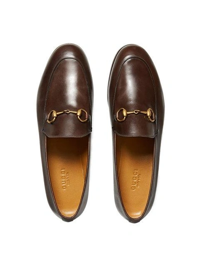 Gucci Jordaan Horsebit-detailed Leather Loafers In Brown | ModeSens