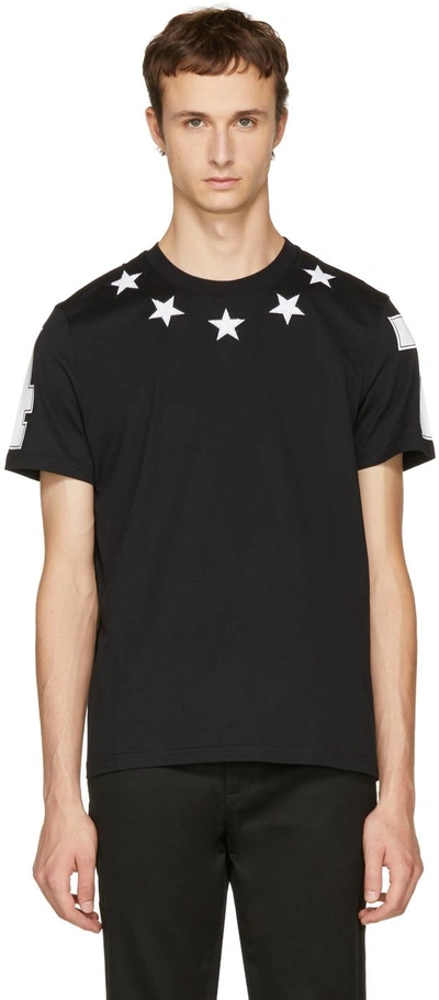 Shop Givenchy Black Stars 74 T-shirt In 001 Black/white Star