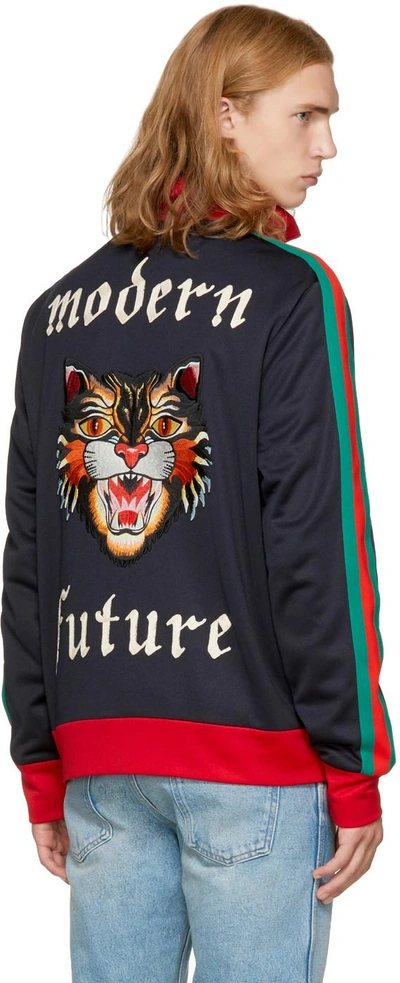 Shop Gucci Navy 'modern Future' Track Jacket