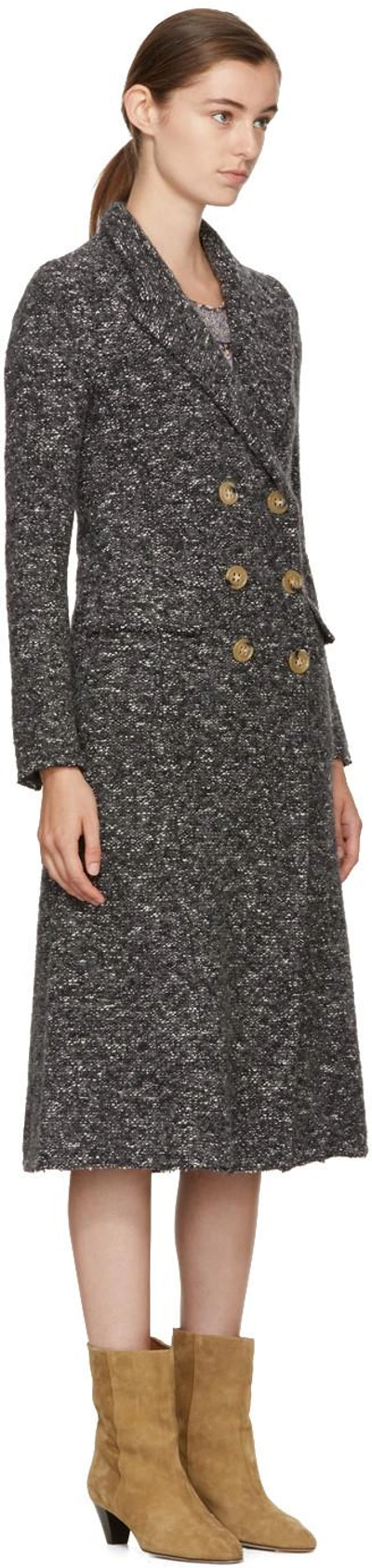 Shop Isabel Marant Étoile Isabel Marant Etoile Grey Long Overton Coat In Anthracite