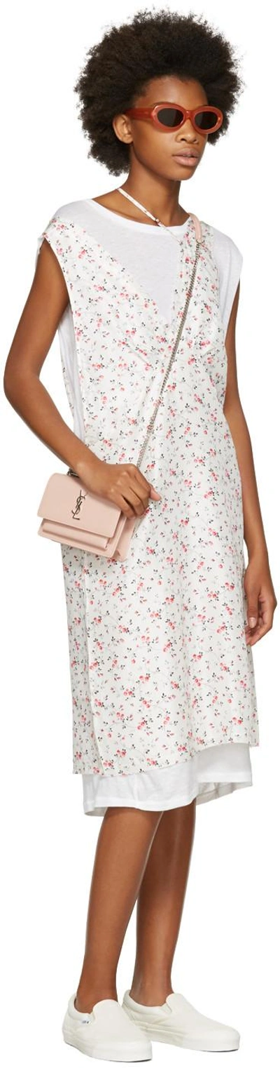 Shop Saint Laurent Pink Sunset Chain Wallet Bag In 6920 Pale Blush