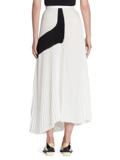 Shop Proenza Schouler Pleated Colorblock Skirt In White