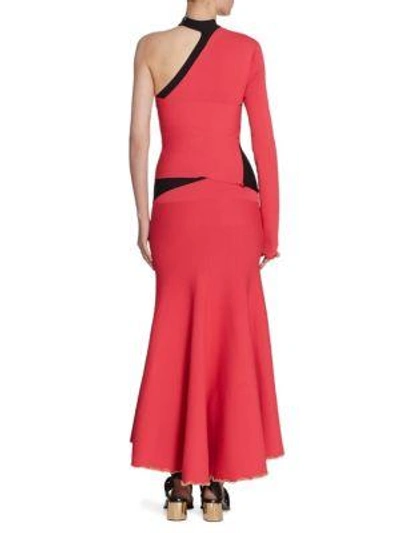 Shop Proenza Schouler One-sleeve Bandage Gown In Pink