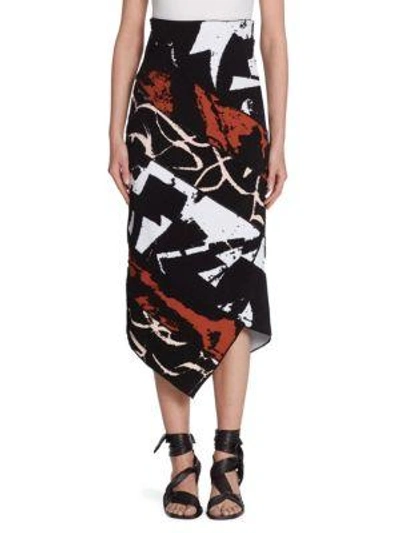 Shop Proenza Schouler Knit Pencil Skirt In Black Terracotta Multi