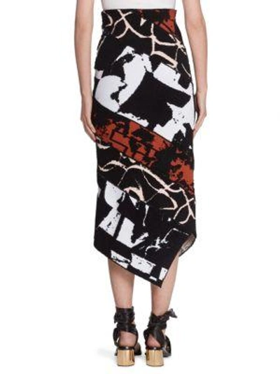 Shop Proenza Schouler Knit Pencil Skirt In Black Terracotta Multi