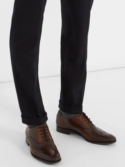 Prada Lace-up Leather Brogues In Brown | ModeSens