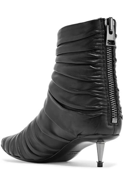 Shop Tom Ford Ruched Leather Ankle Boots