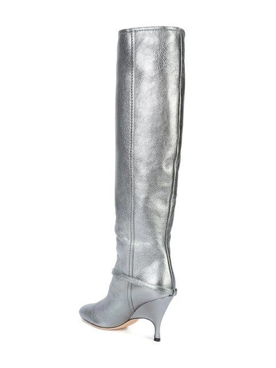 Shop Alchimia Di Ballin Buckle Detail Boots In Vetrex Silver