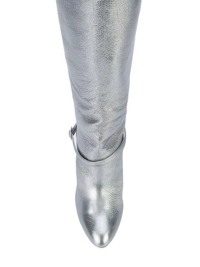 Shop Alchimia Di Ballin Buckle Detail Boots In Vetrex Silver