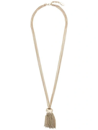 Shop Lanvin Multiple Strand Tassel Necklace - Metallic