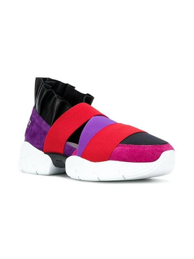 Shop Emilio Pucci Ruffled Slip-on Sneakers - Red
