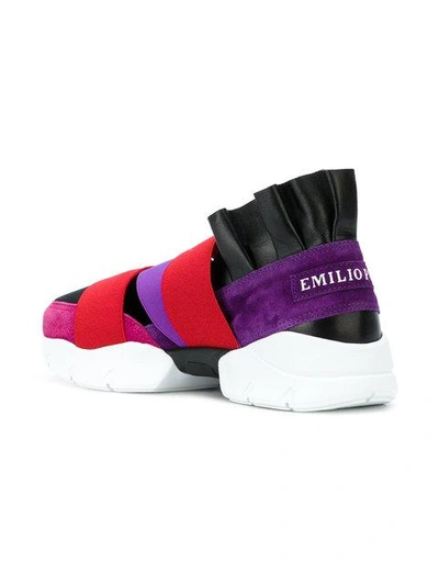 Pucci Ruffled Slip-on Sneakers In Red