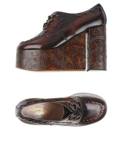 Shop Vivienne Westwood Laced Shoes In Maroon