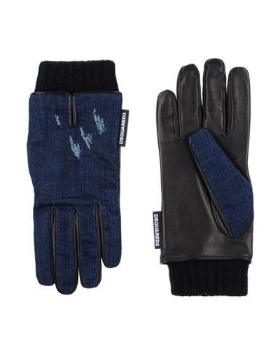 Shop Dsquared2 Gloves In Blue